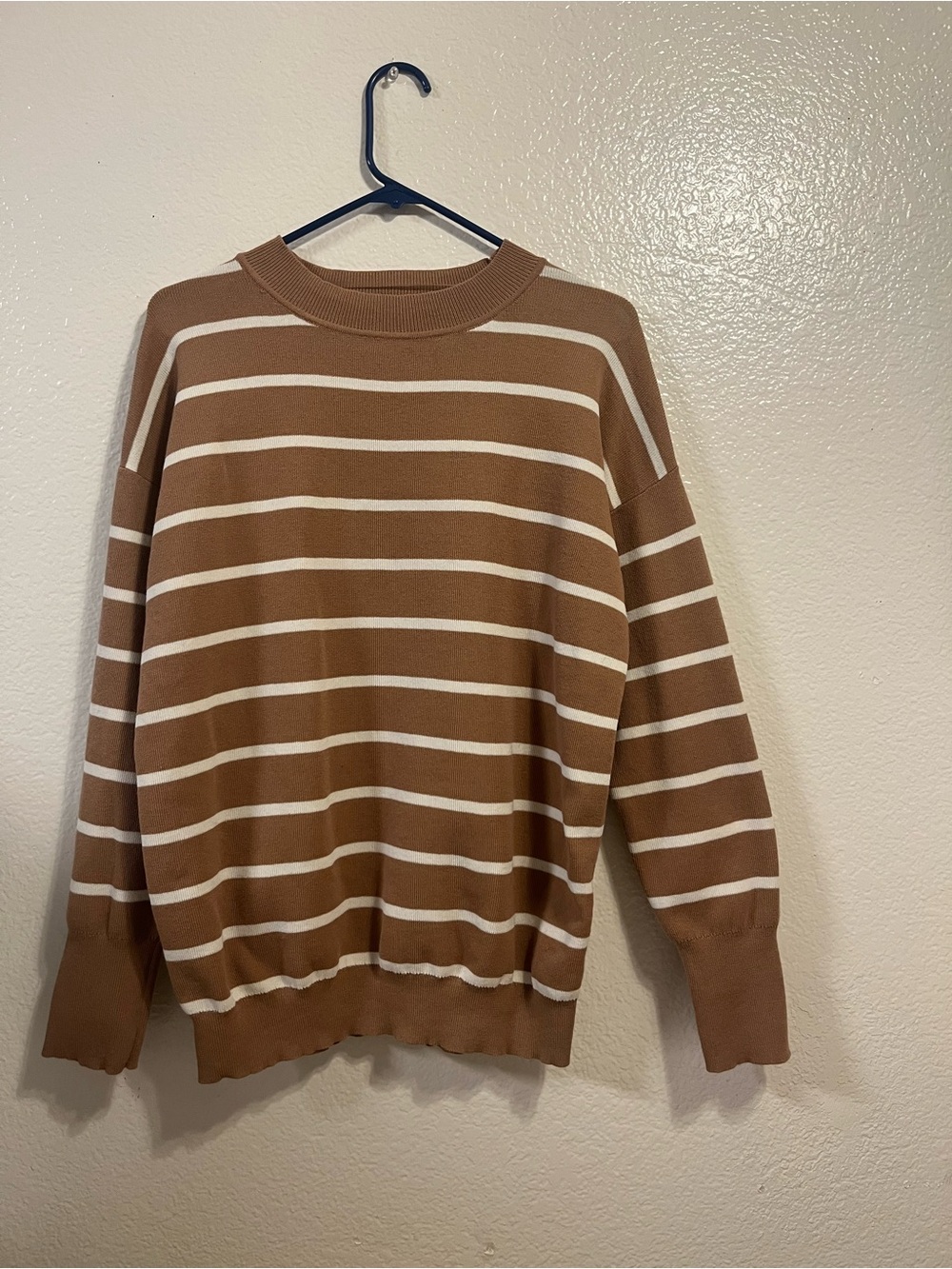 ISabel Striped Crewneck Sweater in Brown & White